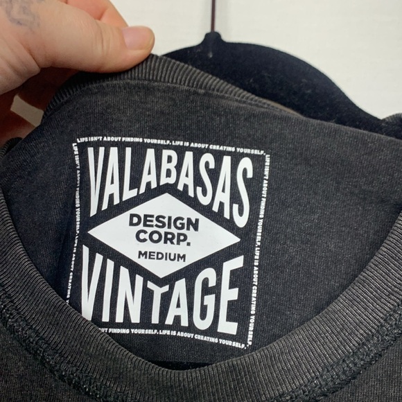 Valabasas Black Short Sleeve Tee with Vintage Motorcycle Graphic - Picture 4 of 8